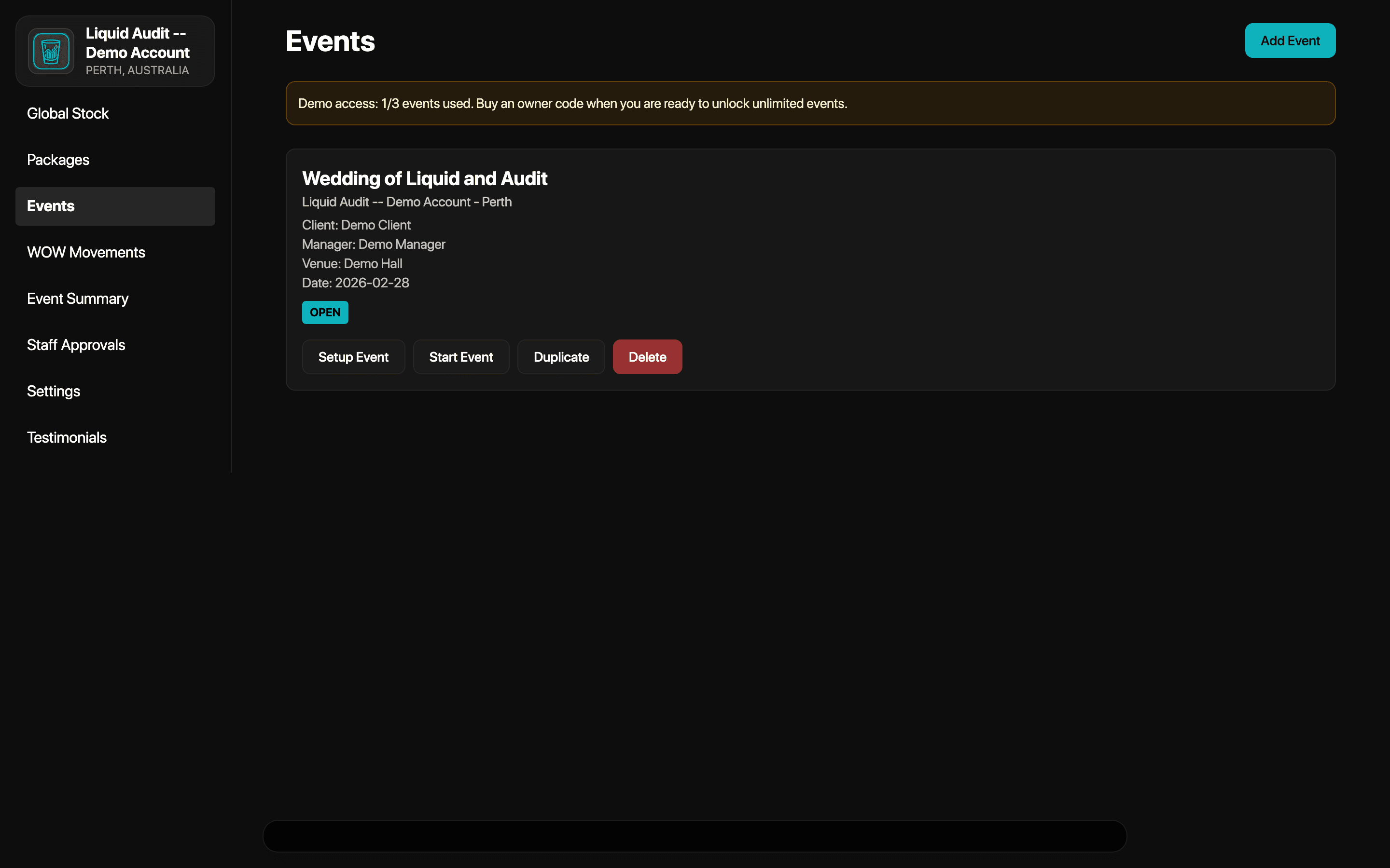 Create and manage events