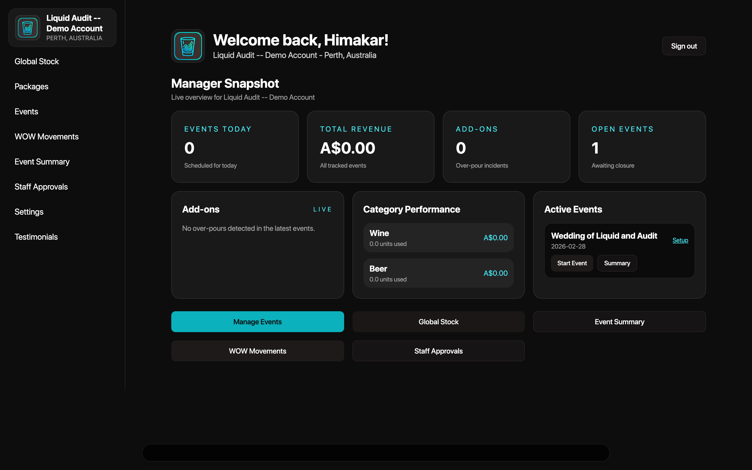 Manager snapshot